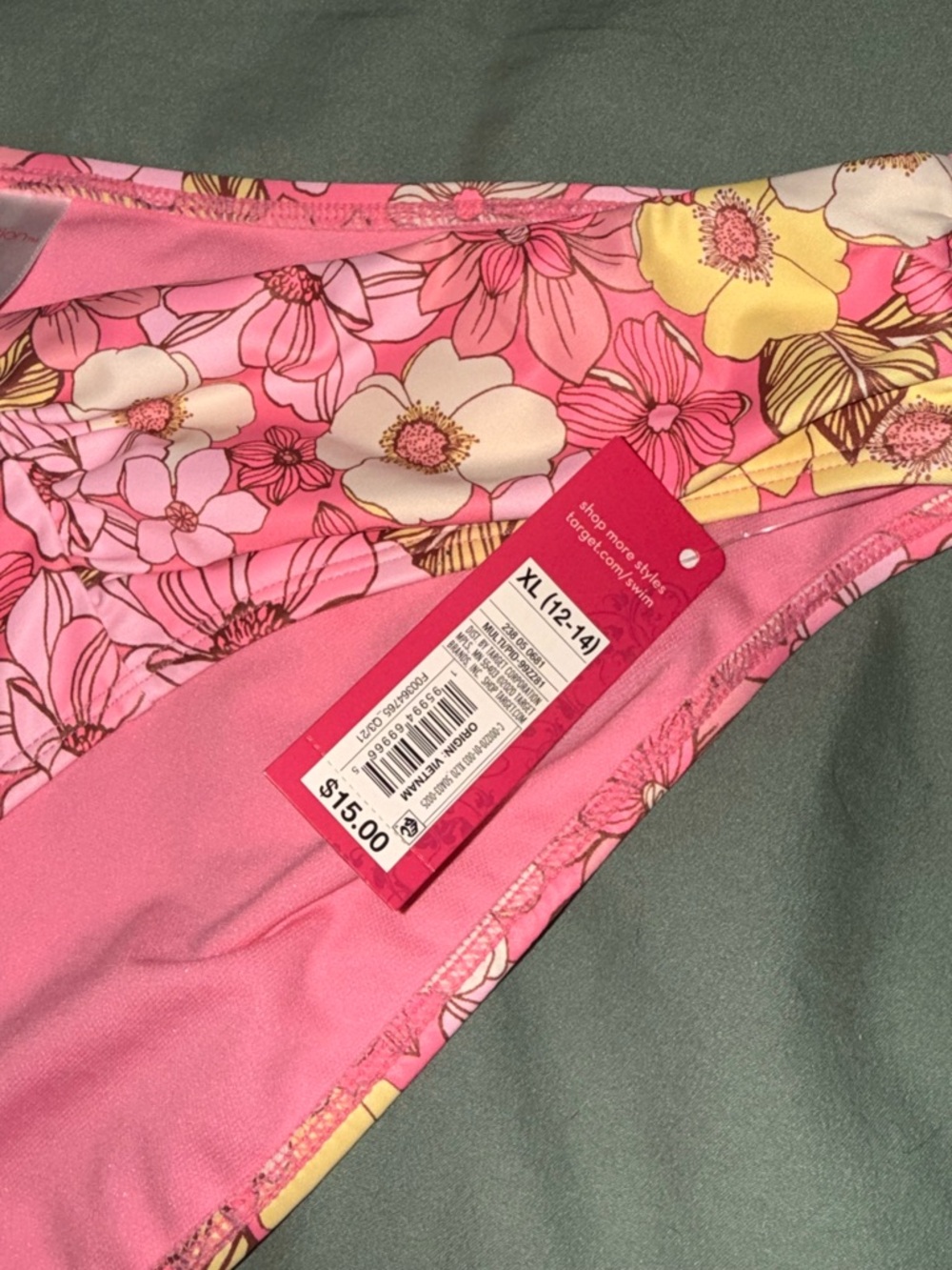 Target Pink Floral Women’s Bikini Bottoms - Picture 2 of 4